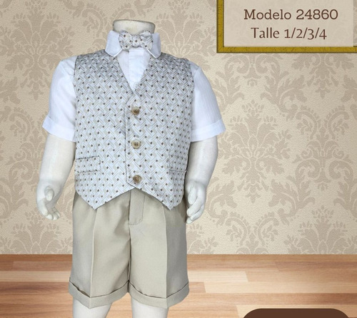 Conjunto Traje Bebe Chaleco Camisa Y Pantalon 9 A 24 Meses