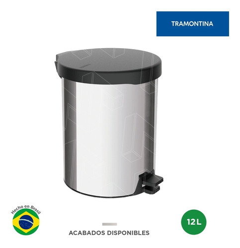 Bote De Basura Acero Inoxidable Con Pedal New  12 L