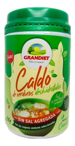 Caldiet Grandiet Caldo De Verduras Sin Sal X 200 Gr Grandiet