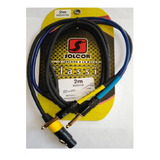 Cable Plástico 2 Plug 6.3 A Canon Hembra 2 Metros Solcor