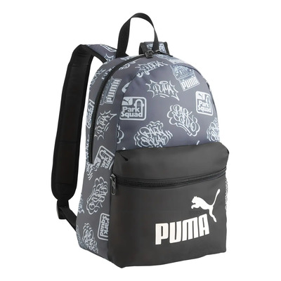 Mochila Logo Puma Phase Small Backpack 13l Poliéster Color Azul Marino/negro/estampado