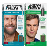 Kit X Tintura Shampoo + Barba Y Bigote Just For Men Vs Tonos