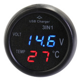 Monitor De Temperatura Digital Voltaje Multifuncional 3 En 1