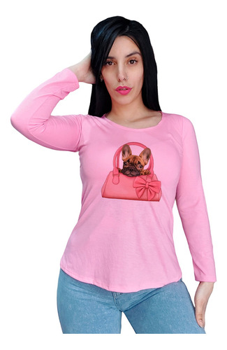 Remera De Mujer Manga Larga Estampada Modal Spun Fabricantes