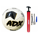 Balon Futbol #5 Cosido-mano Peso 430g C/bomba,caja P/regalo Color Blanco Con Oro Y Negro