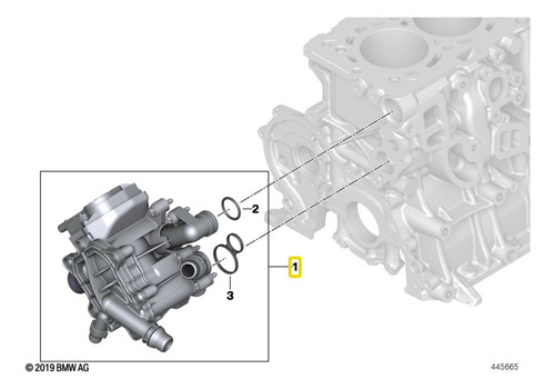 Carcasa De Termostato Para Bmw Serie 3 F34 Gt Lci 330i B48 Foto 2