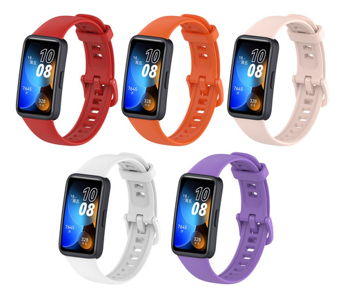 5 Piezas Correa Silicona Compatible Con Huawei Band 8