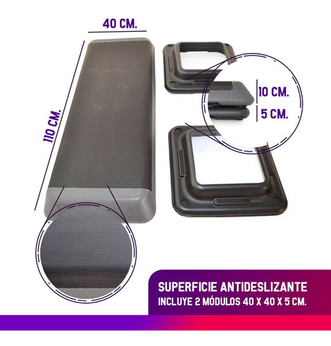  Step Con Módulos  Fitness Gym Gmp Antideslizante 1.10 M 