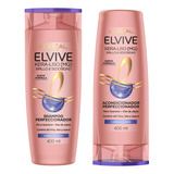 Shampoo + Acondicionador Elvive Kera-liso Brillo Y Sedosidad