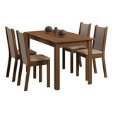 Juego De Comedor Vekka 4 Sillas Clásico Rectangular 136cm