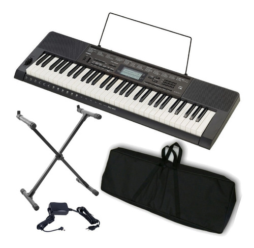 Combo Teclado Casio Ctk 3500 Con Funda + Soporte Y Fuente