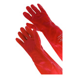 Guantes Pvc Rojo Liviano 40 Cm Hidrocarburos Industrias