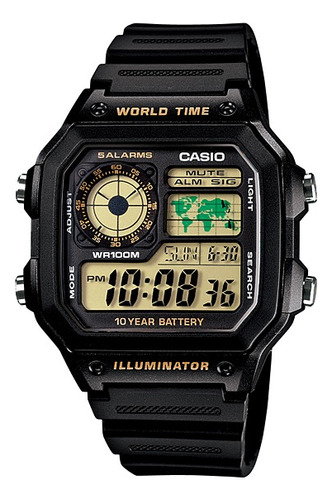 Reloj Casio Ae-1200wh-1b Hombre Illuminator Envio Gratis