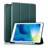 Funda iPad 10.2 Akkerds Delgada Soporte Lápiz Verde Pino