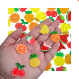 Aplique Acrílico Frutas P/ Laços - Kit Com 200 Pçs Sortidas
