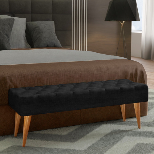 Recamier Lizz Veludo 132cm Cama Casal Captone Pé De Madeira