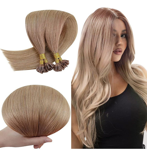 Extensiones Cabello Humano 50pz Marrón Dorado Con 16in 50gr