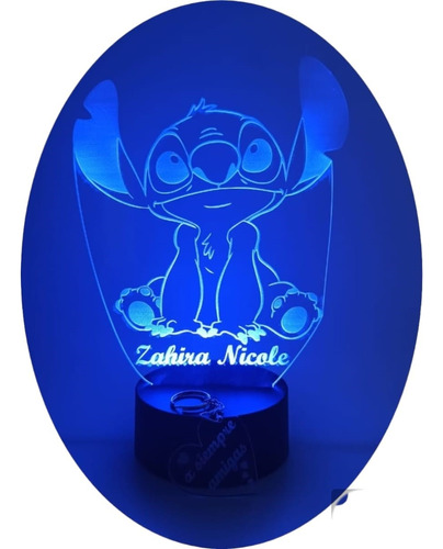Lámpara Led 3d Personalizada Stitch