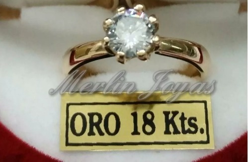 Anillo Cintillo De Compromiso Oro 18k - 3 Grs - M J -