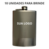 10 Cantil De Bolso Inox 254ml Personalizado Para Brinde