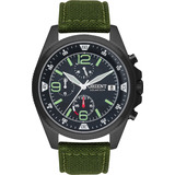 Relógio Orient Masculino Solartech Cronógrafo Verde Militar Cor Do Bisel Preto Cor Do Fundo Preto