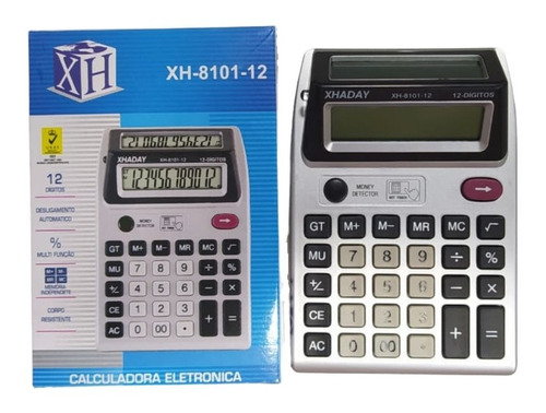 Calculadora Visor Com Duplo E Detector De Dinheiro Falso Led