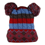 Gorro De Invierno Bicolor Frío Tejido Aborregado Mujer Cool