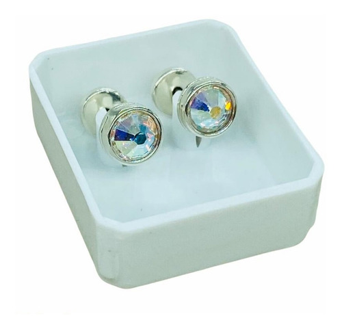 Aros Abridores Plata 925 Con Cristales Chispas 5mm Bebe 