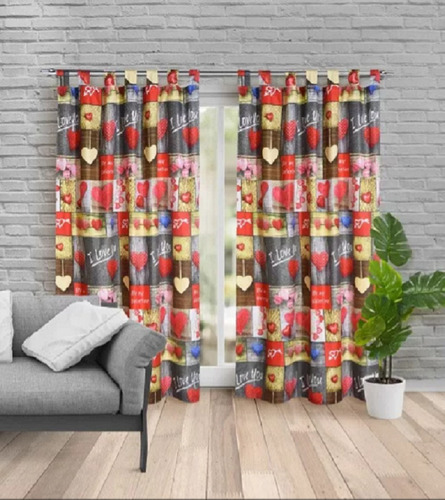 Cortinas Ambiente Corazones Futbol Envio Gratis Excelente