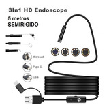 Camara Endoscopio 10 Metros Semirigido 3 En 1 (usb-v8-tipoc)