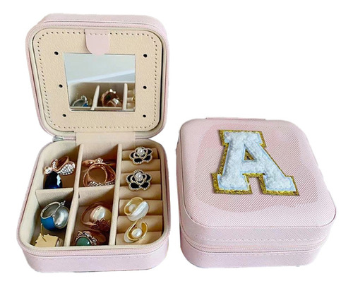 Mirror Portable Ins Wind Jeway Jewelry Storage Box_ Pink