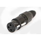 Conector Xlr Canon Hembra Metalico Negro Alta Calidad