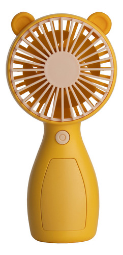 Ventilador Mini Oso Recargable Portatil De Mano Color Amarillo