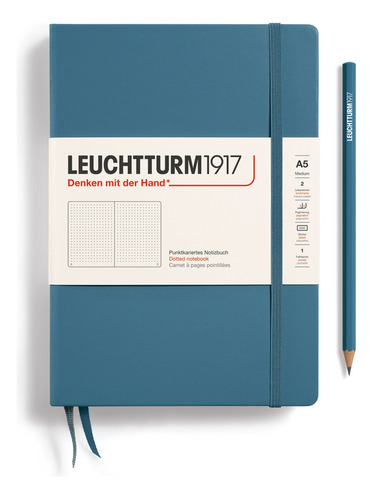 Cuaderno Punteado (a5) 14.5 X 21 Cm Leuchtturm Azul Petróleo