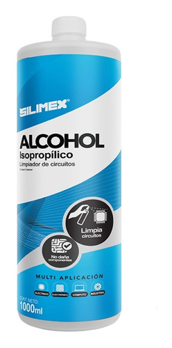 Alcohol Isopropílico Silimex Botella De 1 Litro 99% De Pureza Para Limpieza Interna De Equipo De Cómputo Y Electrónica