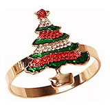 Anillos Servilleta Navidad Con Árboles Y Hebillas Metal Deco