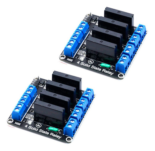 2 Pzas Modulo Relevador Relay Estado Solido Ss 4 Canales 2a