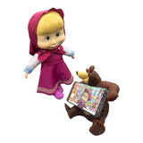 Brinquedo Infantil Kit Masha + Urso C/ Suporte Promoção