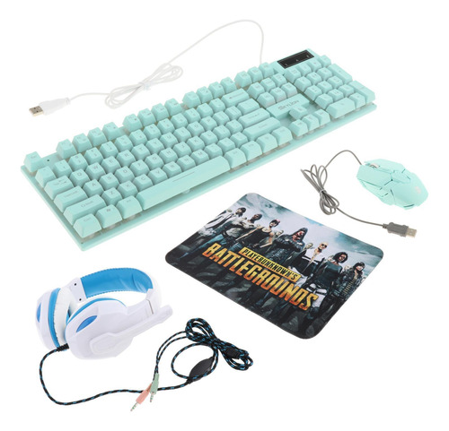 Teclado Para Juegos Mouse De Auriculares Y Alfombrilla Para