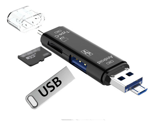 Lector Tarjetas  Usb Otg Tipo C Sd Micro  5 En 1