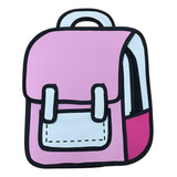 Mochila Bolsa Escolar 2d Desenho Cartoon Newpen Pink Grande