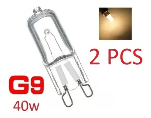 Pack 2x Ampolleta Halogena G9 40w 220v Filamento Luz Calida