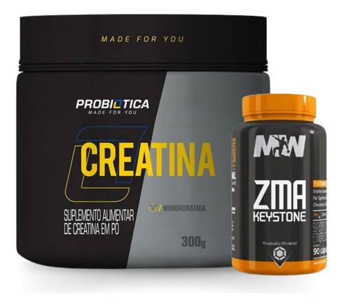 Creatina 100% Pura Probiotica 300g  + Zma Mw 90 Caps 