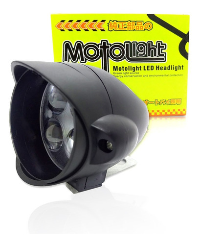 Faro Auxiliar Moto Cuatri 4 Leds Con Lupa Circular 20w Flash