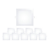 Pack X10 Plafon Embutido Led 12w Cuadrado Panel Luz Blanca