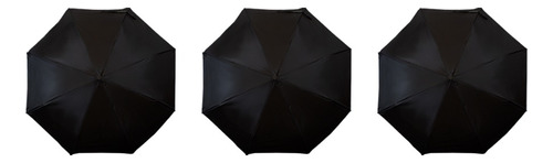 Paraguas Sombrilla Automático De Bolsillo Negro Filtrouv 3pz Diseño De La Tela Liso