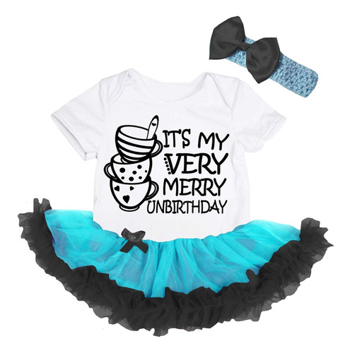 Petitebella Cups Its My Very Merry Unbirthday Baby Dress Nb.