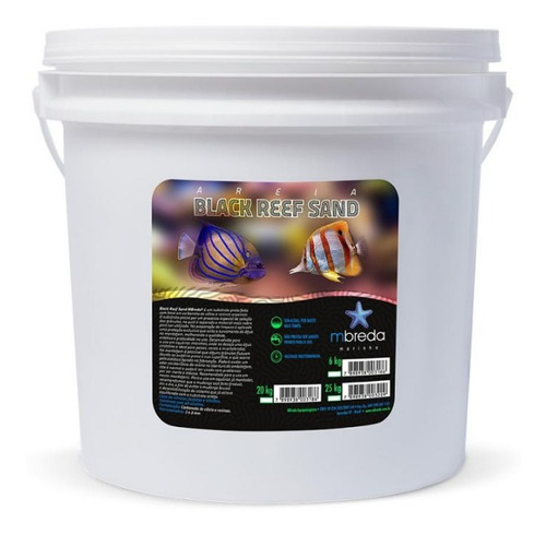 Mbreda Areia Black Reef Sand Balde 25kg P/ Aquarios Marinhos