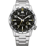 Reloj Citizen Ecodrive Analog Bm755087e Hombre Color De La Malla Acero Color Del Bisel Acero Color Del Fondo Negro