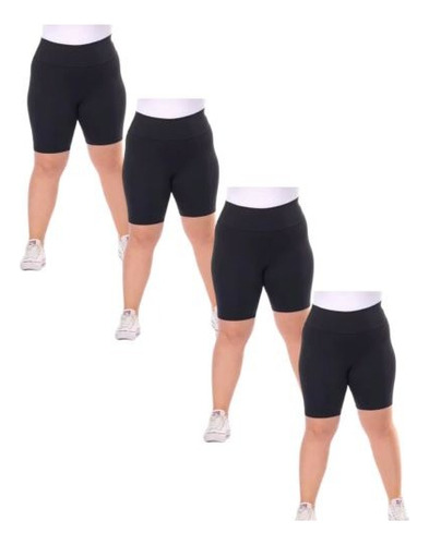Kit 4 Shorts Leggings Térmica Academia Fitness Plus Size